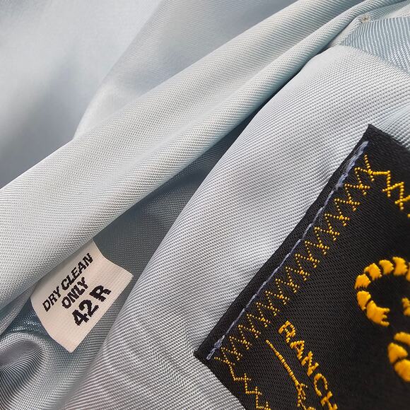 Vintage Circle S Western Suit 42R Shiloh Pearl Blue Poly USA Made - Picture 5 of 13